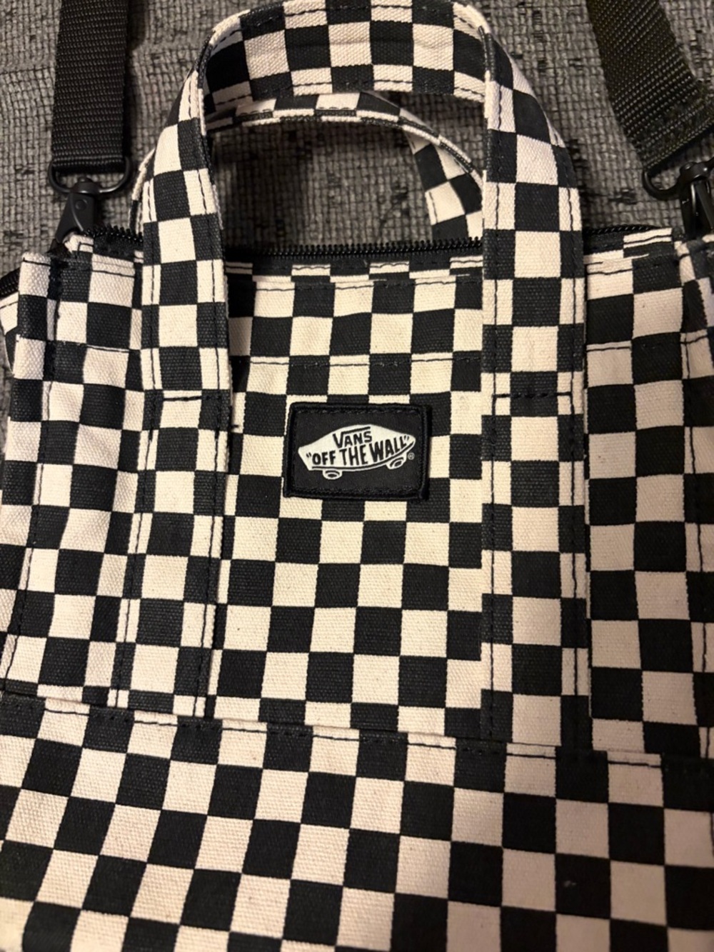 Vans Black & White Checkerboard Crossbody Bag - Picture 6 of 7